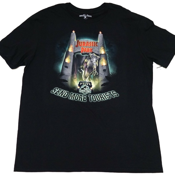 Universal Studios Jurassic Park "Send More Tourists" Glow in the Dark Shirt XL - Picture 2 of 2